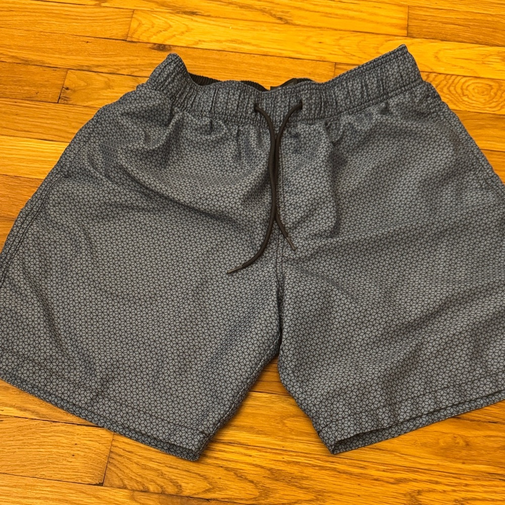 H&M Charcoal Patterned Swim Trunks